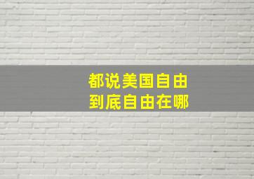 都说美国自由 到底自由在哪